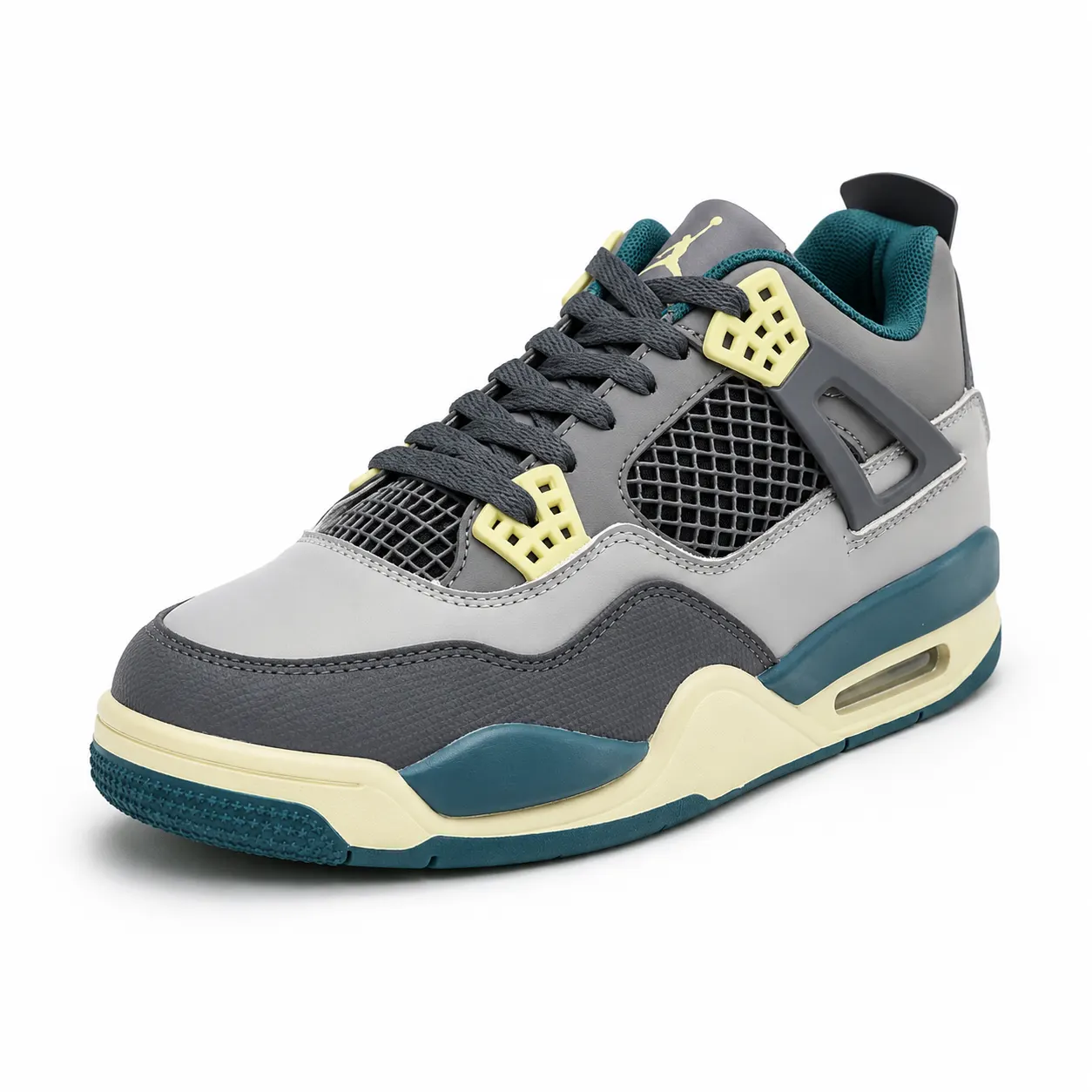 Nike Air Jordan 4 Style Premium Sneaker – Grey, Teal and Cream