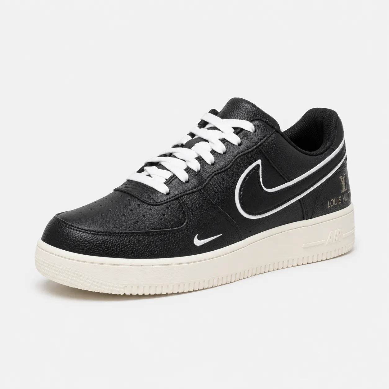 Nike Air Force 1 x LV Style Premium Sneaker – Black and Off-White