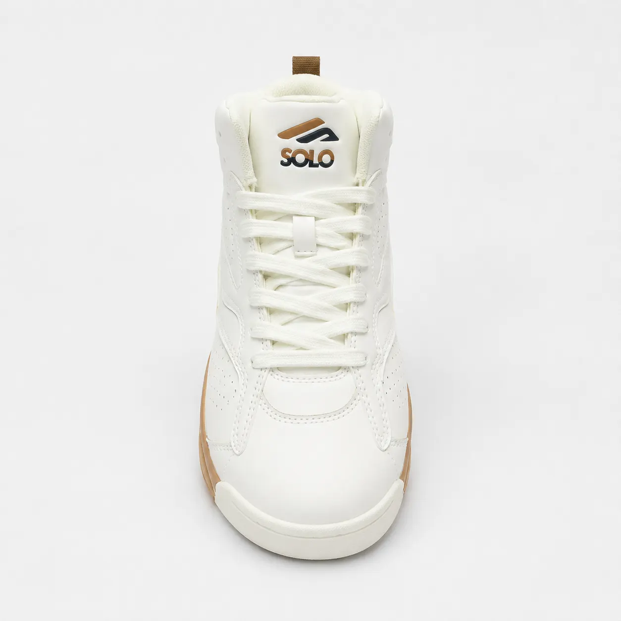 SOLO Premium High-Top Sneaker – White and Brown